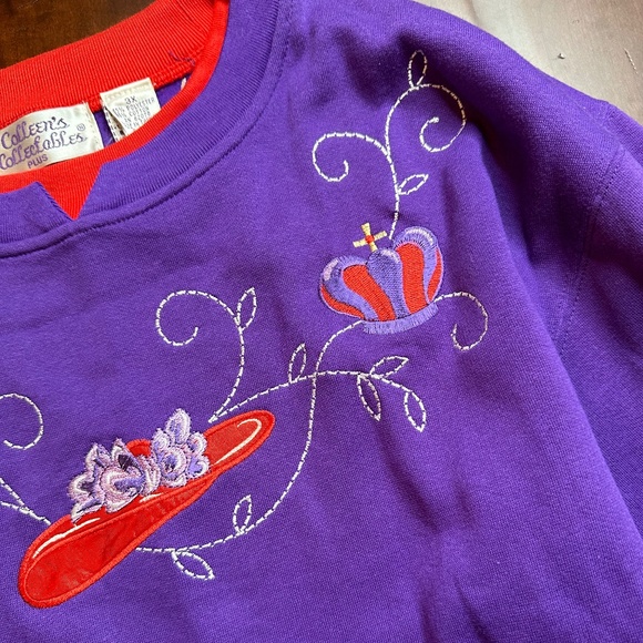 RED HATS PURPLE & RED Embroidered Sweatshirt 3X - Picture 5 of 9